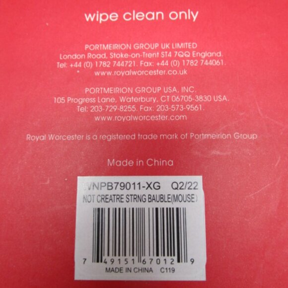 Royal Worcester Wrendale Designs By Hannah Dale Christmas Ornament Bauble Mouse - Picture 3 of 4